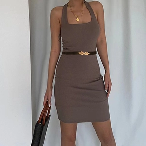 Women Fashion Elastic Thin Belt With Elegant Gold Leaf Alloy Buckle Versatile Decorative Waist Belt For Dresses Jacket