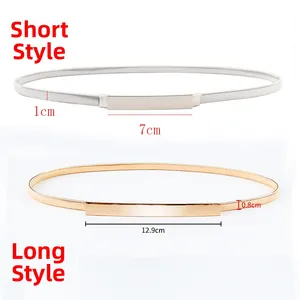 Detailed size specifications for gold and silver metallic stretch waist chain belts