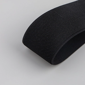 Detail shot of black 5cm wide high-elastic honeycomb texture band for waist belts