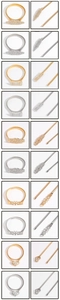 Various women's metal spring belts featuring rhinestone buckles and pearl accents