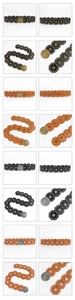 Detail view of retro wide belts with hammered metal buckles and studded PU leather blocks