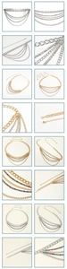 Detail of multi-layered metal waist chain with rhinestones and adjustable clasp