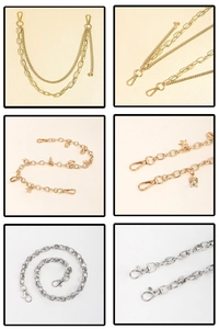 Detail view of double-layered gold hip-hop chain with starfish pendants and lobster clasps