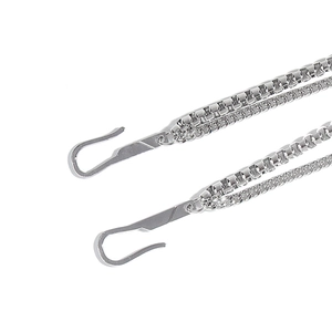 Hip-Hop Silberne mehrlagige Metall-Taillenkette mit Vierkantgliedern und S-Haken für Jeans