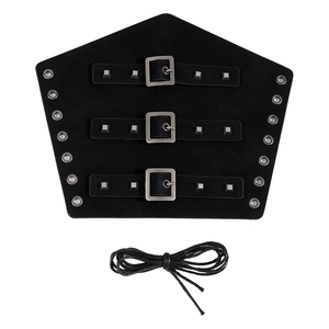 Medieval Viking faux leather arm guards with adjustable metal buckles and punk style rivets