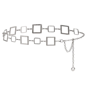 Silberne Taillenkette mit quadratischen Gliedern für Anzüge und Kleider Accessoires