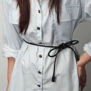 Minimalist PU Leather Knot Waist Rope For Women Elegant Slim Waist Belt For Dress Suit Decoration Fashion Accessory
