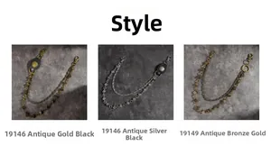 Détails de chaînes de pantalon vintage avec perles de dés et finitions métalliques