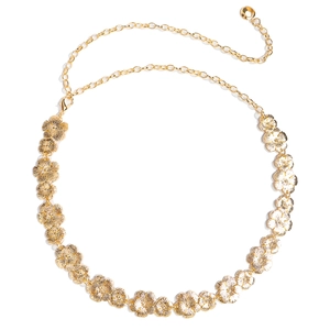Vintage gouden bloemen metalen tailleketing riem met strass accenten voor damesjurken
