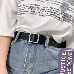 Vintage Unisex PU Leather Belt Simple Versatile Square Metal Pin Buckle Waist Belt For Jeans Casual Business Accessories