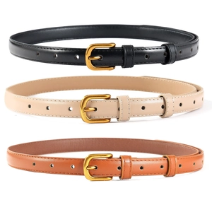 Ceinture Fine en Similicuir Vintage pour Femme Avec Boucle à Ardillon en Alliage Ceinture de Taille Mince Polyvalente Minimaliste pour Jeans Pantalons