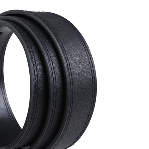 Ceinture noire décontractée pour hommes en similicuir avec finition Saffiano élégante