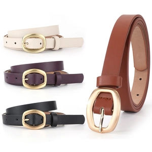 Cinture classiche da donna in ecopelle con fibbie dorate in quattro colori versatili