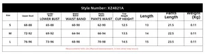 Detailed size chart for daisy mesh lingerie set showing S, M, L measurements in cm