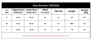 Detailed size chart for sexy cutout fishnet bodysuit featuring S, M, L measurements