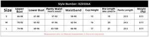 Detailed size chart for lace lingerie set including bust and waist measurements in centimeters