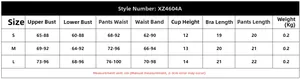 Detailed size chart for leopard mesh lingerie set featuring measurements in cm and kg