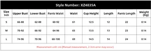 Tabella taglie per completo lingerie in pizzo con misure di busto e vita espresse in cm
