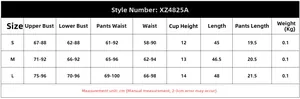 Detailed size guide for eyelash lace corset lingerie set including bust and waist metrics