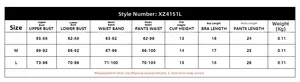 Detailed size guide table for lace mesh lingerie set featuring S to L measurements