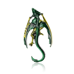 Western Dragon Enamel Brooch Pin Creative Alloy Drip Oil Flying Dragon Jewelry For Women Vintage Fantasy Accessory Gift
