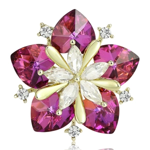 Luxurious Crystal Glass Sunflower Brooch For Women Men Elegant Alloy Rhinestone Floral Pin Wedding Party Clothing Accessories Gift