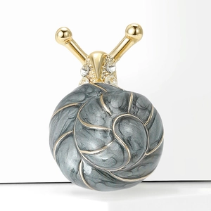 Broche escargot en émail à la mode avec plaquage or et cristaux pour accessoires femmes