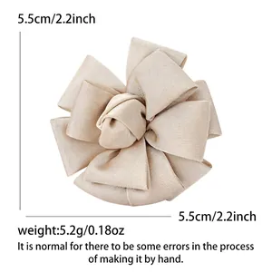 Elegant champagne satin fabric flower brooch and dual-use pin for stylish coats