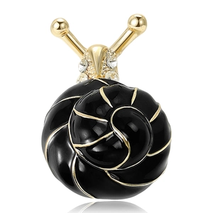 Broche Escargot en Émail d'Alliage Créatif pour Femmes Épingle de Revers Animal Insecte Strass Accessoire de Vêtement Bijoux Cadeau