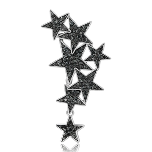 Rhinestone Star Cluster Brooch Pin Women Alloy Four Pointed Star Corsage Jewelry For Daily Party Fashion Commuter Gift