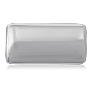 Polished silver liquid rectangular brooch pin in minimalist alloy metal style