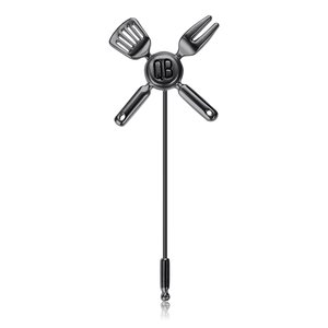 Creative Alloy Enamel Kitchenware Brooch BBQ Spatula Fork Lapel Pin For Women Men Fashion Clothing Accessories Jewelry Gift