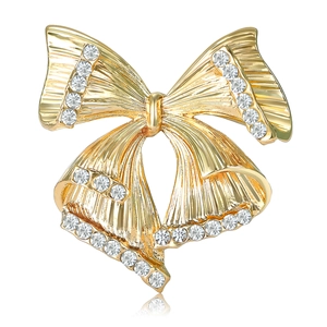 Élégante Broche Nœud Papillon en Alliage et Strass pour Femmes Mode de Haute Qualité Bijoux Nœud Brillant Accessoires Costume