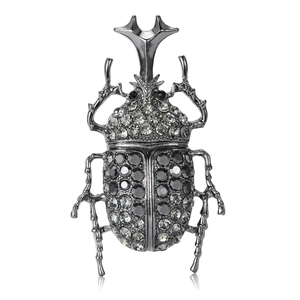 Vintage Beetle Rhinestone Brooch Personalized Insect Pin Zinc Alloy Animal Brooch For Men Women Clothing Jewelry Gift