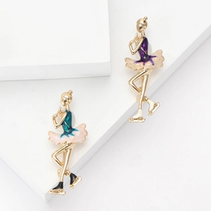 Artistic Gymnastics Girl Enamel Brooch Alloy Figure Skater Pin For Women Elegant Fashion Clothes Accessory Jewelry Gift