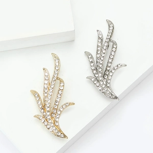 Broches jonquille élégantes avec strass brillants en finitions dorée et argentée