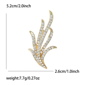 Élégante broche jonquille dorée avec strass, 5,2 cm de haut pour accessoires femme