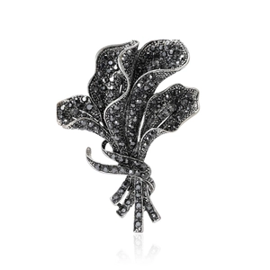 Vintage Alloy Rhinestone Orchid Bouquet Brooch Elegant Retro Flower Corsage Jewelry Pin For Women Accessory