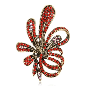 Vintage Flower Brooch For Women Alloy Rhinestone Floral Breastpin Luxurious Party Wedding Jewelry Accessory Elegant Banquet Pin Gift
