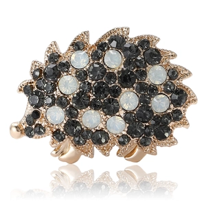 Vintage Alloy Hedgehog Brooch With Rhinestone Embellishments Creative Animal Breastpin For Suits Coats Fashion Jewelry Accessories
