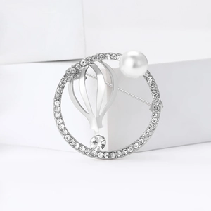 Elegante Legering Strass Neparel Luchtballon Brosche Ronde Holle Spelden Voor Vrouwen Bruiloft Banket Sieraden