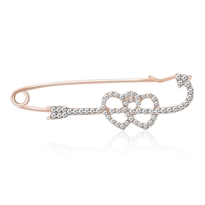 Semplice Spilla in Lega con Strass a Forma di Cuore e Freccia per Donna Accessorio per Cappotto Abito Elegante Scintillante Romantica