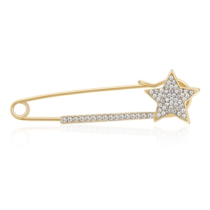 Spilla da Balia a Stella in Lega con Strass per Donna Orog argento Placcato Moda Spille a Stella Gioielli per Abiti