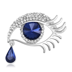 Spilla Occhio con Goccia in Lega e Strass per Donna Elegante Cristallo Lacrime d'Angelo Gioielli Accessorio per Feste