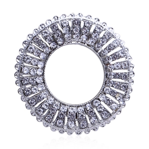 Elegant Alloy Rhinestone Scarf Buckle For Women Circular Geometric Flower Brooch Pin Color-Preserving Plating Fashion Accessory