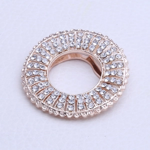 Elegant rose gold rhinestone floral scarf buckle and brooch with sparkling round crystals