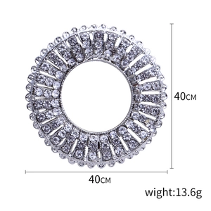 Sparkling rhinestone floral brooch and scarf clip with 40mm diameter and 13.6g weight