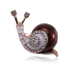 Eleganter Süßer Schnecke Brosche Emaille Legierung Strass Pins Für Damen Mode Tier Brustnadel Kleidung Dekoration Zubehör Schmuck Geschenk
