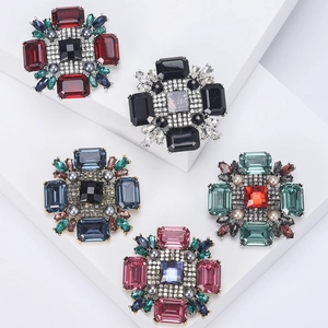 Broche Croix en Alliage Vintage Avec Faux Künstliche Perle Cristal de Verre Épingle Géométrique pour Femmes Costume Manteau Bijoux