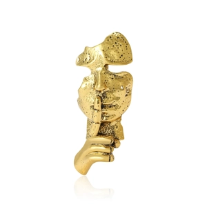 Broche Masque en Alliage Vintage Créatif Visage Humain Geste de Silence Épingle pour Femmes Hommes Accessoires de Mode Bijoux